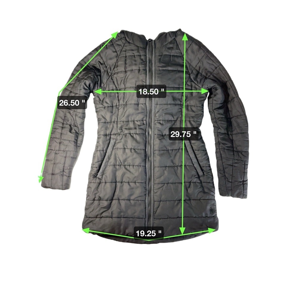 SmartWool Jacket Women Small Black Parka Wool Fill Coat Hooded Puffer Winter - Picture 15 of 16